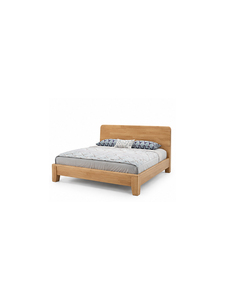 Lit king size simple en bois massif, moins de 2 mètres, lit double en chêne naturel, mobilier pour hôtel, appartement, maison d'hôtes - Product Image 2