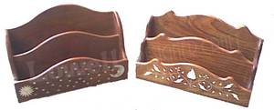 Elegant Two-Compartment Rectangle Solid <b>Wood</b> Eco-Friendly Religious Letter <b>Paper</b> Rack Hand-carved Engraving Home Organization - Product Image 3
