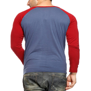 T-shirt à manches longues pour homme, col rond, manches raglan assorties, fin, pour l'automne et l'hiver - Product Image 2