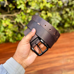 Cinturón de Cuero de Búfalo de Lujo para Hombre, Color Marrón Liso, Formal, con Hebilla de Aleación de Zinc de 35 mm, Duradero para Oficina y Vestir - Product Image 5