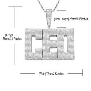 Pendentif personnalisé Hip Hop en moissanite avec initiale, lettre, en argent sterling 925, grand alphabet, bijoux fins, pendentifs et breloques - Product Image 5