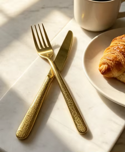Indian Design Cutlery <b>Set</b> of 5 Stainless Steel <b>Silver</b> Flatware <b>Set</b> Modern Elegant Dinnerware for Restaurant Homes - Product Image 4