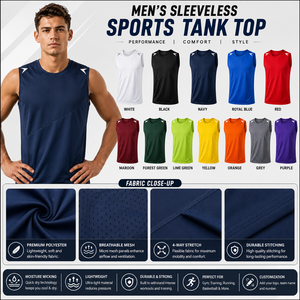 Camiseta Deportiva Personalizada sin Mangas para Hombre, de Secado Rápido, para Gimnasio, Baloncesto, Entrenamiento Atlético, Fabricación de Camisetas Deportivas - Product Image 3