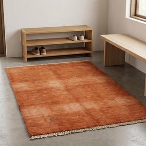 Alfombra de Lana Anudada a Mano de Lujo, Color Rojo Óxido, Estilo Marroquí, Suave y Afelpada, con Flecos, para Decoración de Sala de Estar y Dormitorio - Product Image 5