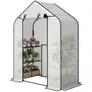 Grande Serra da Giardino Moderna Pop-up in Acciaio Zincato con Telaio in Legno/Acciaio e Materiale in PVC/Vetro per la Crescita delle Piante all'Aperto - Product Image 2