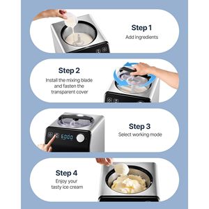 Gelatiera Elettrica Verticale da 2 Litri in Acciaio Inossidabile con Compressore Integrato, Automatica, Nessun Pre-congelamento Richiesto - Product Image 6