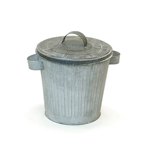 Poubelle élégante en métal galvanisé pour l'intérieur, poubelle multifonctionnelle argentée, utilisation dans les hôtels, les bars, les cafés, poubelle à déchets - Product Image 3
