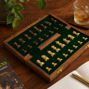 Handmade Indian Rosewood Magnetic Chess <b>Set</b> | Folding Wooden Travel Chess Board | Luxury Strategy Game Gift For Adults Kids - Product Image 4