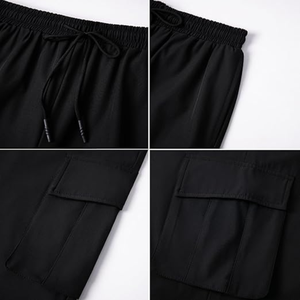 Men Baggy Cargo <b>Pants</b> Elastic Waist Loose Fit Washed Wide Leg Polyester/Cotton <b>Summer</b> Utility Jogger <b>Pants</b> for Outdoor - Product Image 3