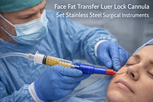 Juego de cánulas de microtransferencia de grasa con mango y adaptadores de tamaño codificados por colores para cirugía estética - Product Image 3