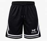 Shorts de football pour hommes de qualité supérieure en polyester/nylon tissé noir avec bande latérale et cordon de serrage, décontractés, grandes tailles