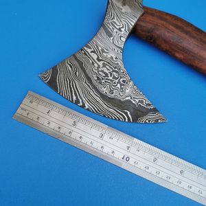 Hache de camping en acier carbone de qualité supérieure avec manche ergonomique en bois, hache de survie pour la découpe du bois, pour le bushcraft et la randonnée - Product Image 5