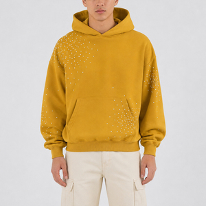 Sweat-shirts à strass pour hommes, design unique, prix raisonnable, vente chaude, 100% coton, sweat-shirts en molleton à strass pour hommes - Product Image 1