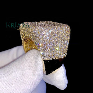 Anillo de Diamantes de Lujo en Plata 925 con Baño de Oro de 18K, Joyería para Mujer, Diamante Cultivado en Laboratorio, Forma Cuadrada - Product Image 2