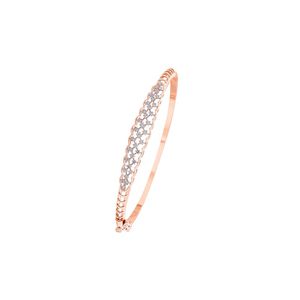 Rose Gold Lab Grown Diamond Floral Link Tennis <b>Bangle</b> <b>Bracelet</b> - Product Image 1