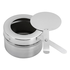 ถาดอุ่นอาหารทรงกลมโลหะเคลือบทองพร้อมฝาปิด - Product Image 3