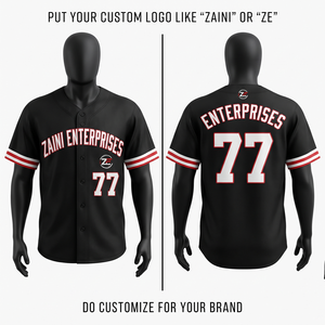Premium 180 GSM Breathable Moisture Wicking Polyester <b>Baseball</b> Jersey Player Name Custom Logo Heat Transfer Embroidery Black - Product Image 1