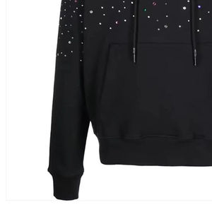 เสื้อฮู้ดดี้ผ้าฝ้ายปักเพชรแบบซิป สกรีนโลโก้ตามสั่ง ราคาโรงงาน ผู้ผลิตเสื้อผ้าสตรีทแวร์ชาย MOQ ต่ำ - Product Image 5