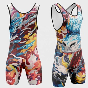 Singlet de Lucha Personalizado con Sublimación de Logotipo Frontal, 100% Poliéster, Colores Vibrantes, Secado Rápido, Ropa de Artes Marciales - Product Image 4