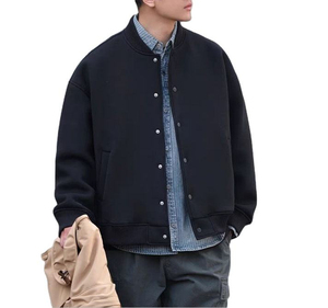 Chaqueta Varsity de Lona para Hombre, Estilo Hip Hop, Cuello Alto, Doble Botonadura, Diseño Casual de Béisbol, Alta Calidad, Tendencia 2026, Gran Venta - Product Image 3