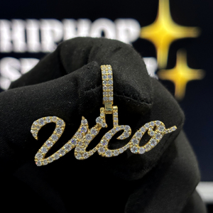 Personalized Letter <b>Necklace</b> 925 Sterling <b>Silver</b> VVS Moissanite Luxury Hip Hop Style Charm Pendant Gold Plated Hiphop Sparkle - Product Image 5