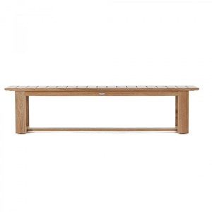 Modern Teak Outdoor <b>Bench</b> Solid Wood Patio Garden Furniture Minimalist Design Durable Waterproof Eco-Friendly Saber Leg - Product Image 2