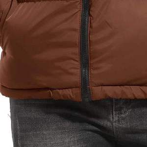 Chaleco Acolchado Marrón para Hombre, Cuello Alto, Cierre de Cremallera, Cortavientos, Ropa Exterior Informal con Bolsillos, para Otoño - Product Image 4