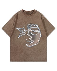 เสื้อยืดโอเวอร์ไซส์ผ้าวาฟเฟิลย้อมสีแบบแอซิดวอชสำหรับผู้ชายจาก DENMIN APPARELS ผ้าฝ้าย 100% น้ำหนัก 220 กรัม ระบายอากาศได้ดี เหมาะสำหรับฤดูร้อน สีพื้น - Product Image 1