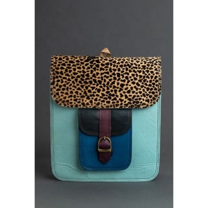 Mini mochila informal LW 2024 para mujer, nuevo bolso de cuero portátil de roca geométrica de Color Malta, bolso escolar de verano para chicas adolescentes, Correa - Product Image 5