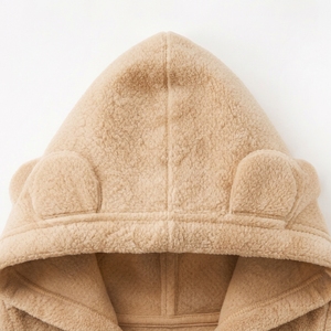 Sudadera con Capucha para Bebé con Estampado de Panda, Sudadera Beige para Bebé, Sudadera con Capucha de Forro Polar, Manga Larga, Bolsillo Tipo Canguro, Ropa de Invierno Unisex para Bebé - Product Image 2