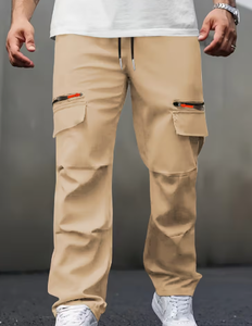 กางเกงคาร์โก้สีกากีสำหรับผู้ชาย Hardihood International เอวยางยืด ปิดด้วยเชือกผูก มีกระเป๋าหลายช่อง สวมใส่สบาย ระบายอากาศได้ดี - Product Image 6