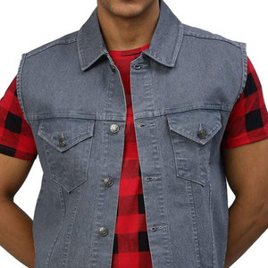 Chaleco Vaquero para Hombre, Ropa de Invierno, Sin Mangas, Casual, Transpirable, 100% Algodón, Alta Calidad - Product Image 4