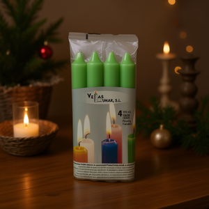 PARK 4 VELAS VERDE Collection de bougies sans flamme et à LED scintillantes, alimentées par piles, en cire de paraffine pour la décoration de la maison - Product Image 3