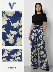 Tissu satiné floral latin 150/160 cm, léger et transparent, 100 % polyester respirant 60 GSM, pour vêtements de mariage femme, modèle 8027 - Product Image 4