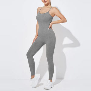Women Casual <b>Workout</b> <b>Jumpsuit</b> Sleeveless One Piece Sport Suit High Waist Stretch Yoga Fitness Wear Lightweight - Product Image 3