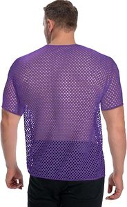 Nouveauté : T-shirts en maille filet transparents, coupe ample streetwear, haute qualité, avec logo personnalisé, respirants - Product Image 3