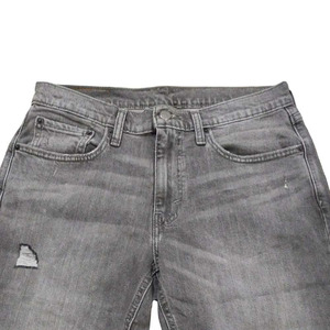 Pantalones Cortos de Mezclilla Lavada para Hombre, Desgastados, con Dobladillo, Cintura Media, Cierre de Cremallera, 100% Algodón, Largo hasta la Rodilla - Product Image 3