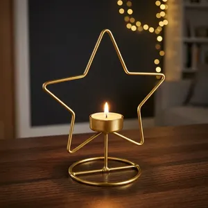 Portavelas de Metal Dorado con Forma de Estrella para Decoración del Hogar, Centro de Mesa, Decoración Festiva, Bodas, Fiestas, Sala de Estar - Product Image 6