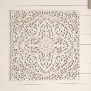 Panneau mural en bois sculpté moderne et attrayant, design antique avec finition parfaite et taille standard. - Product Image 1