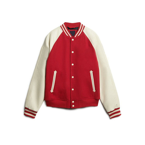 <b>Men</b> Casual <b>Long</b> Sleeve Varsity <b>Jacket</b> Standing Collar Knitted Plain Dyed Breathable Windproof Winter Custom Logo High Quality - Product Image 1