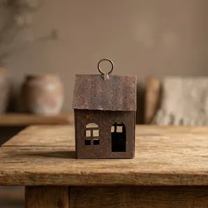 Portavelas Decorativo de Metal con Forma de Casa, Decoración de Hierro para el Hogar, para Uso en Interiores - Product Image 3