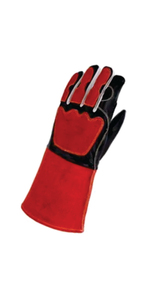Holy Signs International HSI-0013 Leather Welding <b>Gloves</b> Cotton Lined Straight Thumb Molten Metal Splash Test <b>Type</b> B TIG Use - Product Image 2