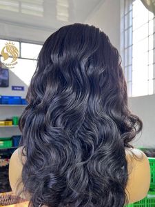 Vente en gros de cheveux humains indiens Remy longs pour tissage sans colle, densité 180%, dentelle transparente, pré-épilés, cuticules alignées, pour femmes noires - Product Image 3