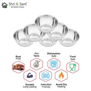 6 PCS Délicieux bols d'enchères en acier inoxydable - Product Image 1