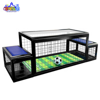 Machine de jeu de football de table commerciale pour 2 joueurs pour arcade - Jeu interactif de tir au but avec notation LED