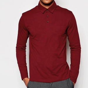 Camiseta de manga larga para hombre, polo con bolsillo en el pecho, ajuste regular, 100 algodón, a la última moda, venta al por mayor - Product Image 1