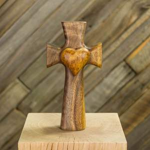 Plaque en bois traditionnelle en forme de croix pour la prière quotidienne - Product Image 5