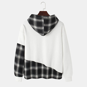 Sudadera con Capucha de Diseño a Cuadros para Hombre, Corte Regular, Forro Polar de Invierno, 100% Algodón, Personalizable con Logotipo, al por Mayor, OEM, Ropa Urbana - Product Image 2