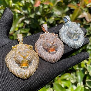 Pendentif Tête de Lion Personnalisé avec Diamants de Laboratoire, Pendentif Hip Hop Bling, Fabricant de Pendentifs Iced Out pour Rappeurs - Product Image 1