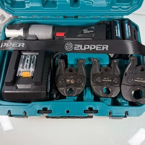 ชุดเครื่องมือจีบสายไฟแบบมืออาชีพคุณภาพสูงขนาดกะทัดรัด |   ปากคีบขนาด 1/2” 3/4” 1” |   แบตเตอรี่ 2 ก้อน - Product Image 1